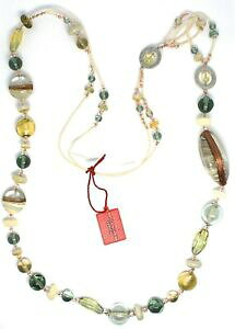 【送料無料】ジュエリー・アクセサリー アンティカムリーナヴェネツィアネックレスムラーノグラスベージュcollana antica murrina venezia, vetro murano, lunga 100 cm, beige co696a02