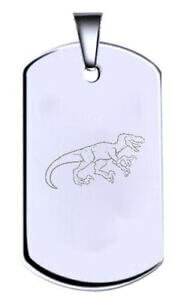 �y���������z�W���G���[�E�A�N�Z�T���[ �X�^�[�����O�V���o�[�e�L�X�g�^�Odinosauri argento sterling inciso nome testo army dog tag