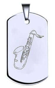 �y���������z�W���G���[�E�A�N�Z�T���[ �V���o�[�X�^�[�����O�e�L�X�g�^�Osassofono argento sterling inciso nome testo army dog tag