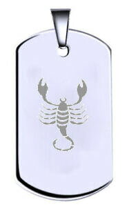 yzWG[EANZT[ Vo[X^[OeLXg^Oscorpio argento sterling inciso nome testo army dog tag