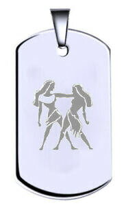 yzWG[EANZT[ WF~jVo[X^[OeLXg^Ogemini argento sterling inciso nome testo army dog tag