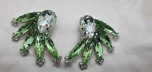 �y���������z�W���G���[�E�A�N�Z�T���[ �A���b�T���h�����b�`���[�W�X�e�[�g�����g�O���[���N���X�^���N���b�v�C�������Oalessandra rich large statement green crystal clip earrings