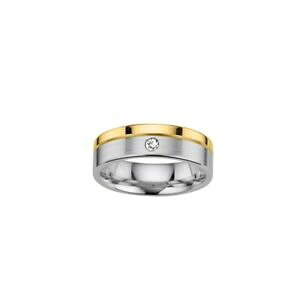 yzWG[EANZT[ thVbvOuAgS[fXeXX`[anello dellamicizia acciaio inox dorato brillante 0,03ct wsi 6mm bfre9122