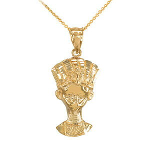 yzWG[EANZT[ GWvgS[hW[iltFeBeBlbNXy_goro egiziano regina nefertiti scultura collana con ciondolo
