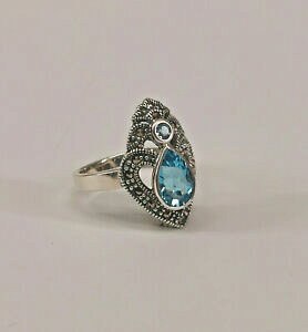 �y���������z�W���G���[�E�A�N�Z�T���[ �V���o�[�u���[�p�X�}���J�V�b�g�����O���B���e�[�W9927773 925er argento blautopasmarkasitring gr57 vintage