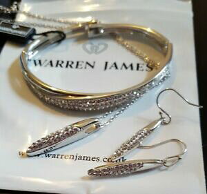 yzWG[EANZT[ uXbgEBYNX^XtXL[Vo[lbNXCOZbgbracciale con cristalli swarovski argento collana e orecchini set