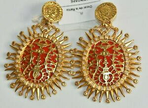 yzWG[EANZT[ IXJ[f^_INbvCORCR[nuovo oscar de la renta decorativo medaglione clip orecchini oro monete corallo