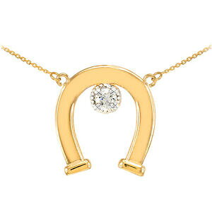 yzWG[EANZT[ S[hCG[X^bhbNz[XV[lbNX14k oro giallo czstudded fortuna ferro di cavallo collana