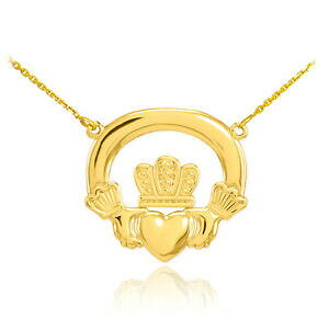 �y���������z�W���G���[�E�A�N�Z�T���[ �N���V�b�N�A�C���b�V���S�[���h�N���_�y���_���g�l�b�N���X���C�h14k oro classico irlandese claddagh collana con ciondolo fatti negli usa
