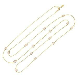 yzWG[EANZT[ O`F[e^[YS[hlbNXfP[g[Ylatelita a catena lunga gemstone collana oro rosa quarzo rosa delicato 120cm 925