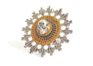 yzWG[EANZT[ ANT_[}bNC[XJVo[t[S[huXOg[TCYalexander mcqueen teschio fiore argento e oro anello in ottone tonotaglia 11nuovo