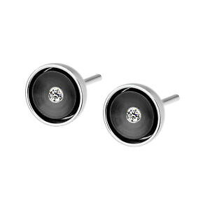 yzWG[EANZT[ GXgfUCCOuAgXeXX`[vOubNernstes design orecchini e494 acciaio inox brillante 0,032 ct spina 7 mm nero