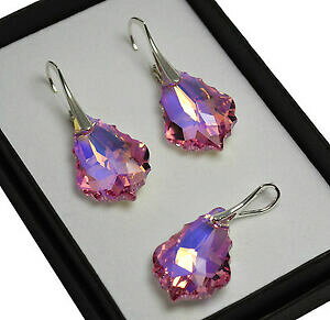 yzWG[EANZT[ XtXL[NX^obNCg[YVo[ZbgCO925 orecchini argentoset realizzato con cristalli swarovski 22mm baroccolight rose ab