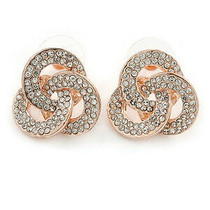 �y���������z�W���G���[�E�A�N�Z�T���[ ���[�Y�S�[���h�{�����I�g���j�e�B�����O�C�������Orose gold cz anelli di borromeo trinity orecchini 17mm d