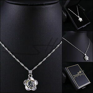 yzWG[EANZT[ t[lbNX`F[zCgS[hXtXL[RNX^P[Xcollana regalo fiore, catena, da donna oro bianco, swarovski R cristalli, in astuccio
