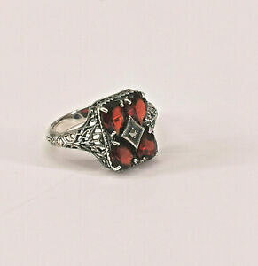 �y���������z�W���G���[�E�A�N�Z�T���[ �V���o�[�O���i�g�}���J�[�V�b�g�����O���B���e�[�W9927783 925er argento granatmarkasitring gr58 vintage