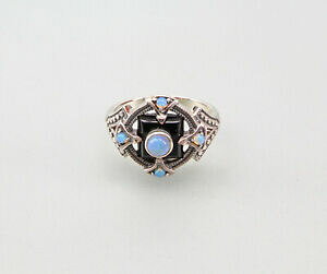 �y���������z�W���G���[�E�A�N�Z�T���[ �V���o�[�I�j�N�X�I�p�[���}���L�b�g�����O���B���e�[�W�A�[���f�R9927787 925er argento onyxopalmarkasitring gr57 vintage art deco