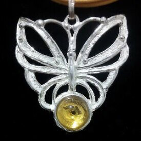 【送料無料】ジュエリー・アクセサリー ペンダントciondolo donna farfalla in argento 925 con tormalina gialla fatto a mano c229