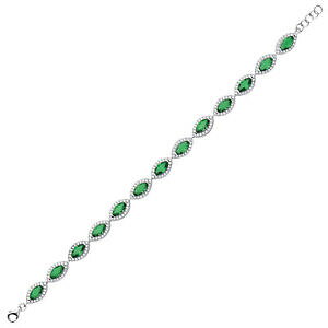 yzWG[EANZT[ Vo[O[}[L[Yn[LbcACejXuXbgsilver green marquise cz halo occhio di gatto bracciale tennis 9mm 65