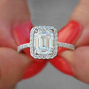 【送料無料】ジュエリー・アクセサリー ホワイトカットラウンドモイッサニテリングエンゲージメントシルバースターリングbianco taglio rotondo moissanite fidanzamento anello 925 argento sterling s35