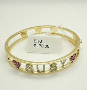 yzWG[EANZT[ uXbgVo[~l[gS[hJX^CG[l[bracciale donna manetta in argento 925 laminato oro giallo personalizzato nome