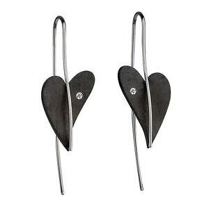 yzWG[EANZT[ GXgfUCCOuAgn[gubNX`[y_gernstes design orecchini e304 brillante 0032 ct cuore acciaio nero pendente