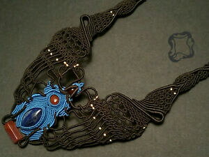 yzWG[EANZT[ AK^sXbc@lbNX}CNfBP[g}Nlapislazzuli collana in agata e istruzione, fatto a mano microdedicarmi al macrame da nodi da