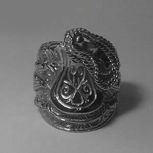 �y���������z�W���G���[�E�A�N�Z�T���[ �V���o�[�X�^�[�����O�T�h�������Omens argento sterling altamente lucidato anello sella 88g