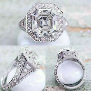 �y���������z�W���G���[�E�A�N�Z�T���[ �J�b�g�A�b�V���[�A�[���f�R���C�b�T�j�e���B���e�[�W�G���Q�[�W�����O�V���o�[taglio asscher art deco moissanite fidanzamento vintage anello 925 argento