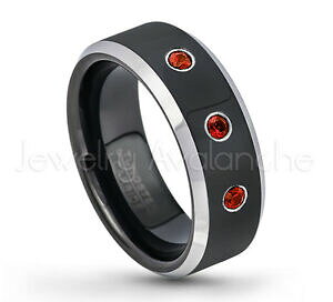 yzWG[EANZT[ K[lbgXg[ObL[`[g[^OXeO021ctw granato 3stone anello, gennaio portafortuna 2tone tungsteno anello