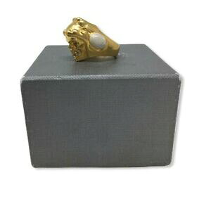 yzWG[EANZT[ ANT_[}bNB[uXS[hg[XJp[OTCYalexander mcqueen teschio tono oro in ottone e anello di perle misura 11