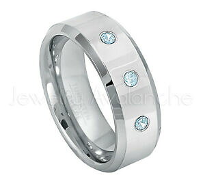 �y���������z�W���G���[�E�A�N�Z�T���[ �g�s�E�������O�^���O�X�e��021ctw topazio 3stone anello, novembre del mese tungsteno fede nuziale 009