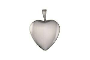 【送料無料】ジュエリー・アクセサリー ホワイトゴールドシンプルハートメダリオン9ct oro bianco 16mm medaglione a cuore semplice