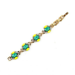 �y���������z�W���G���[�E�A�N�Z�T���[ �I���W�i�����B���e�[�W���g���C�G���[�C�G���[���B���e�[�W�S�[���h�A�[���f�R�u���X���b�gbraccialetto art deco dorato verde giallo retro vintage originale ct5