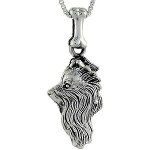 yzWG[EANZT[ Vo[X^[O[NV[eAhbOy_gwbhy_gP[Xargento sterling yorkshire terrier cane pendente testa ciondolo, 18 astuccio