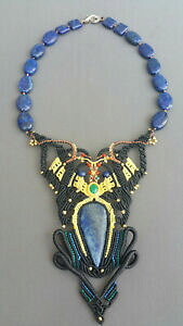 yzWG[EANZT[ sXY}JCglbNX}CN}Nlapislazzuli, malachite dichiarazione collana, fatti a mano microdedicarmi al macrame da nodi damo