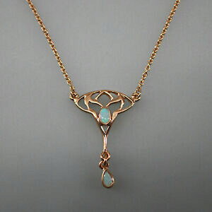 yzWG[EANZT[ Vo[S[hbLbhA[k[{[Ip[lbNX9906032ds 925er argento placcato in oro rosso collana stile art nouveau opale