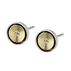 yzWG[EANZT[ GXgfUCCOuAgX`[S[hvOernstes design orecchini e496 acciaio brillante 0,016 ct oro 585 spina 7 mm