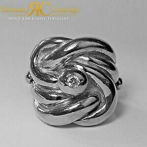 yzWG[EANZT[ \bhVo[X^[OObeB_umbgfBbvv`iO925 solido argento sterling lucido double knot anello platino anabbagliante 67g