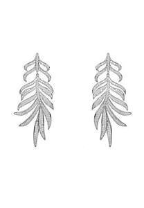 yzWG[EANZT[ [WtFU[[thbvCOVo[X^[OzCgEFfBOgrande piuma foglia goccia dichiarazione orecchini argento sterling bianco nuziale