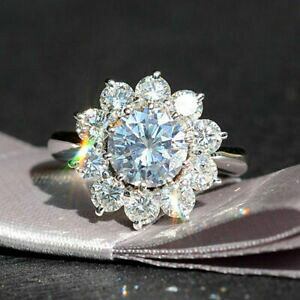 yzWG[EANZT[ zCgJbgEhCbTjeOGQ[WgVo[X^[Obianco taglio rotondo moissanite fidanzamento anello 925 argento sterling s38