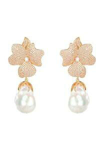 yzWG[EANZT[ e^obNp[zCgt[[Y[WCOS[hVo[latelita barocco perle fiore bianco rosa grande orecchini oro 925 argento cz