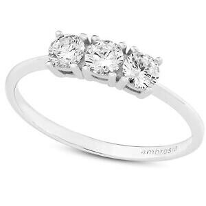 【送料無料】ジュエリー・アクセサリー アンブロジアリングホワイトゴールドリファレンスサイズambrosia anello trilogy oro bianco 18k referenza aaz 082 misura dito 12