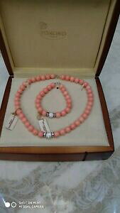 yzWG[EANZT[ p[lbNXuXbgsN}U[Iup[zCgS[hN[W[parure collana e bracciale in madreperla rosa con chiusura in oro bianco