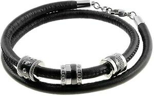 yzWG[EANZT[ x[OuXbglbNXubNU[`[XeXX`[bering bracciale o collana con charms pelle nero acciaio inox asc25