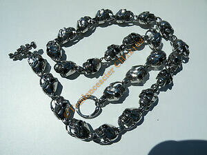 yzWG[EANZT[ `FCRA[eeXh[gXJVo[GAVGCILV_uchaine collier 66 cm 25 tetes de mort skull got argente acier inoxydable 24 mm