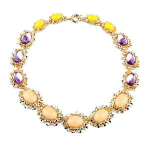 【送料無料】ジュエリー・アクセサリー コリアーフェムチェインヴィンテージバイオレットローズベージュオリジナルソワレcollier femme chaine vintage violet rose beige filigrane original soiree fun 2