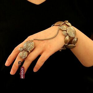 yzWG[EANZT[ uXbgS[fOobN^A[fRpNgBe[WI[Obraccialetto anello dorato barocco metallo arte deco punk retro vintage ori