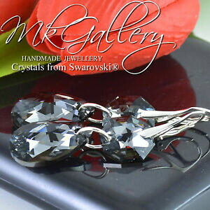 yzWG[EANZT[ OX^[OVo[COVo[NX^AbgXtXL[Rlunghi orecchini argento sterling 22 mm argento cristalli di notte da swarovski R