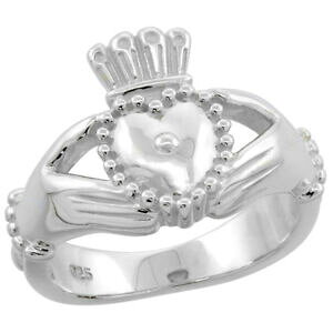 �y���������z�W���G���[�E�A�N�Z�T���[ �X�^�[�����O�N���_�V���o�[�����O�n�[�gargento sterling claddagh con cuore anello, alto lucidato perfetto qualita
